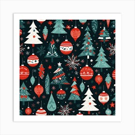 Christmas Seamless Pattern 5 Art Print