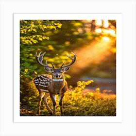 Deer In The Woods 3 Art Print