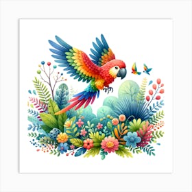 Parrots Paradise Art Print