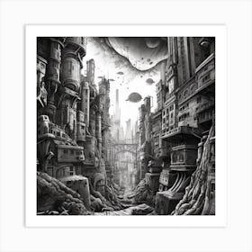 Futuristic City 10 Art Print