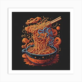 Asian Noodle Art Art Print