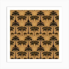 Palm Trees Fabric Camel Tree Art Print