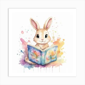 Bunny Reading A Book Art Print