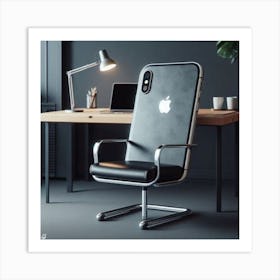The black IPhone Chair 1 Art Print