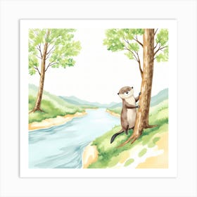 Otter In The Forest Art Print