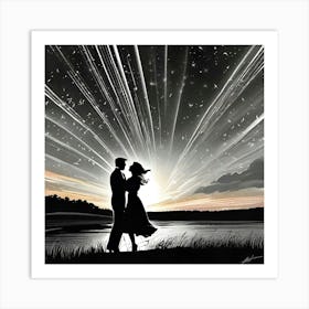 Stargazing Lovers Art Print