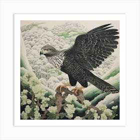 Ohara Koson Inspired Bird Painting Harrier 3 Square Art Print