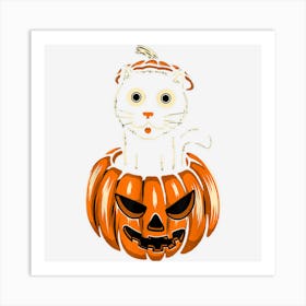 Halloween Cat Funny Kitten Hallow Eve Art Print