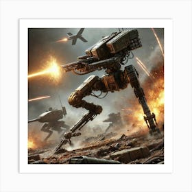 Crusher Walker Droids Engaging Ground Targets Art Print