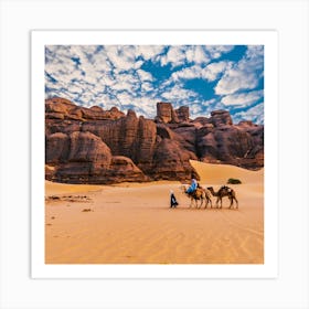 Camels In The Desert Art Print