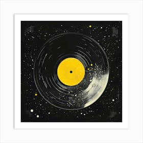 Vinyl Record In Space Art Print
