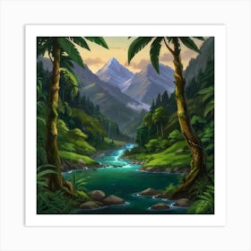 River In The Jungle Art Print