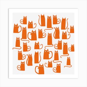 Orange Ginger Cats Art Print