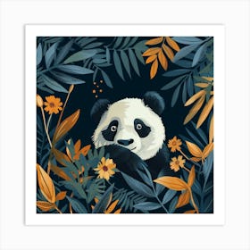 Panda Bear In The Jungle 2 Art Print