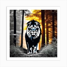 Lion In The Forest 29 Art Print