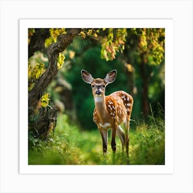 Fawn In The Forest 2 Art Print