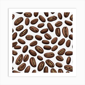 Coffee Beans Seamless Pattern 6 Art Print