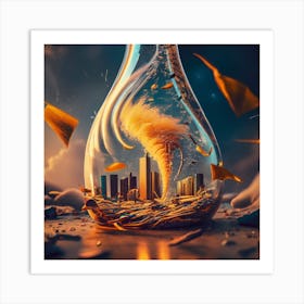 City In A Bottle Art Print