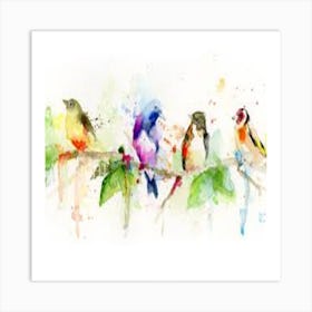 Birds On A Branch Art Print