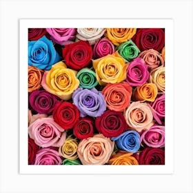 Colorful Roses Background 18 Art Print