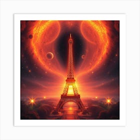 Alien Wormhole over Eiffel Tower II Art Print