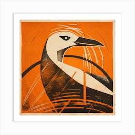 Retro Bird Lithograph Albatross Art Print