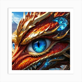 Dragon'S Head ghi Art Print