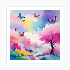 Butterflies In The Sky 12 Art Print