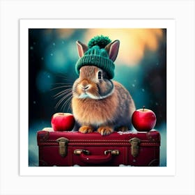 Bunny In Hat Art Print