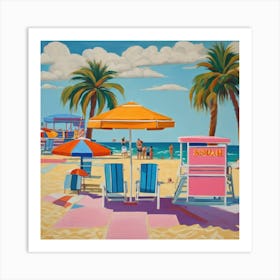 Malibu Series. Style of David Hockney Art Print