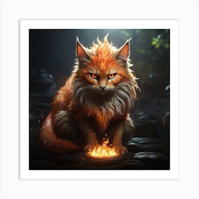 Fire Cat Art Print