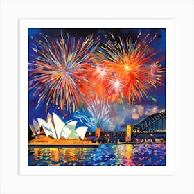 Sydney Fireworks Art Print