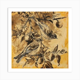 Birds On A Tree Art Print