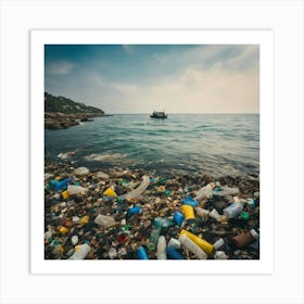 Plastic Waste On The Beach 1 Art Print