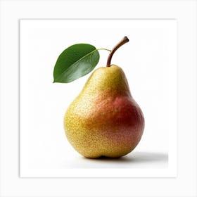 Pear With Leaf Art Print