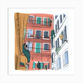 Homes Of Italy Square Art Print