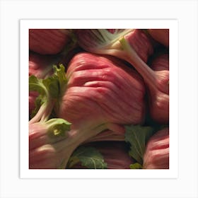 Close Up Of Rhubarb Art Print