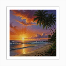 Sunset On The Beach 7 Art Print