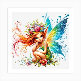 Rainbow Fairy Art Print