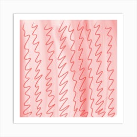 Pink Wavy Lines Art Print