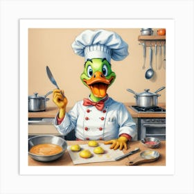 Chef Duck 20 Art Print