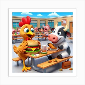 Chicken And Burger 3 Art Print