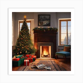 Christmas In The Living Room 15 Art Print