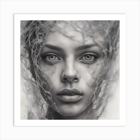 Woman'S Face Art Print