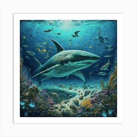 Great White Shark Art Print