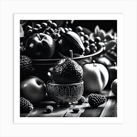 Black And White Fruit 2 Art Print