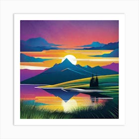 Sunset In The Mountains 16 Art Print