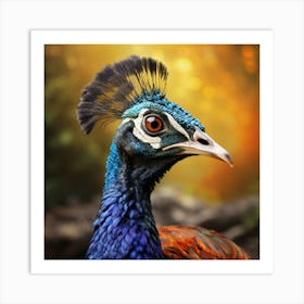 Peacock With Colorful Feathers Art Print