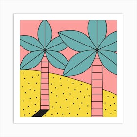 Blue Pink Yallow Geometric Travelogue Memory (6) Art Print