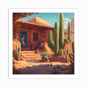 Cactus House 3 Art Print